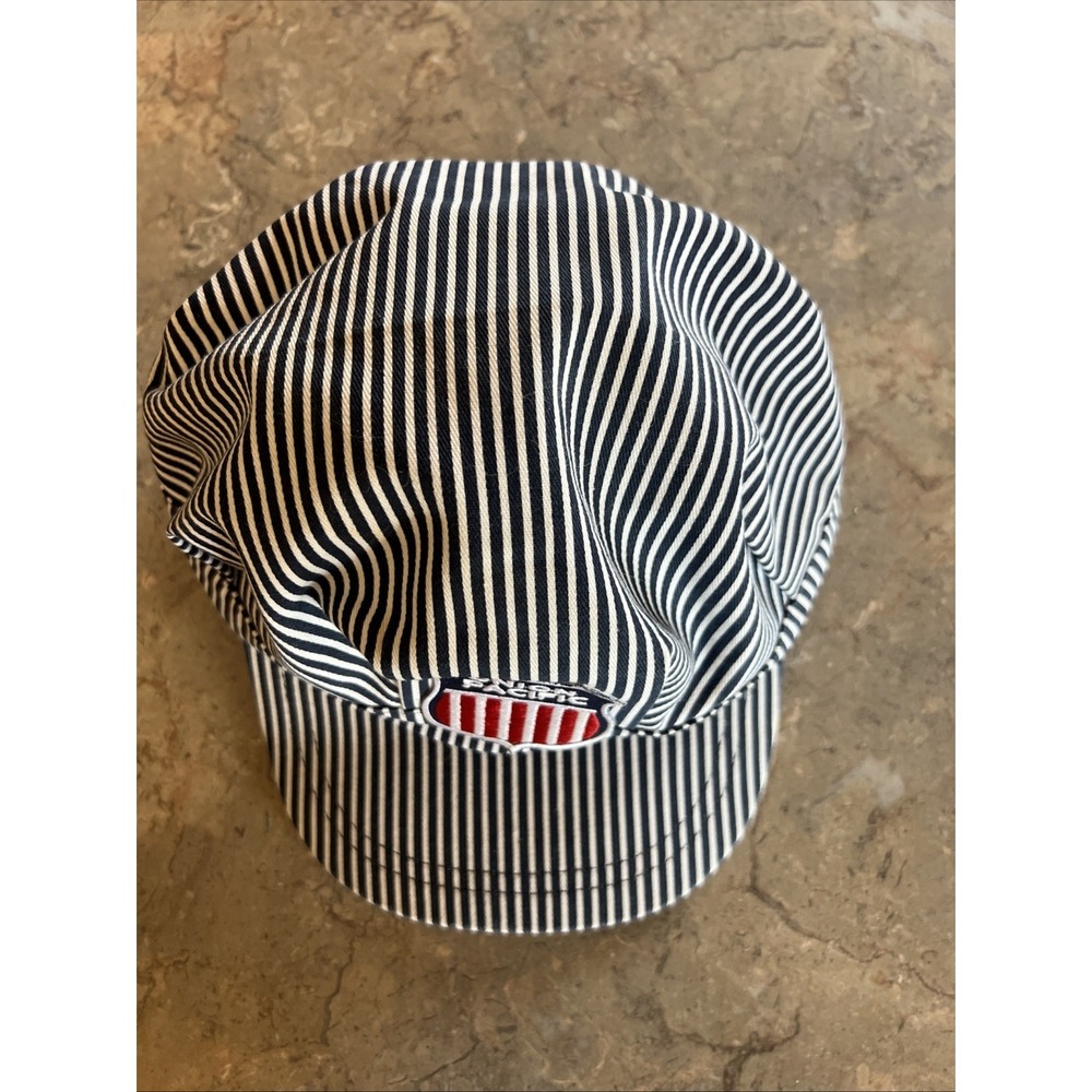 Union Pacific Train Blue White Stripe Youth Cap Hat snap back closure - Picture 2 of 6